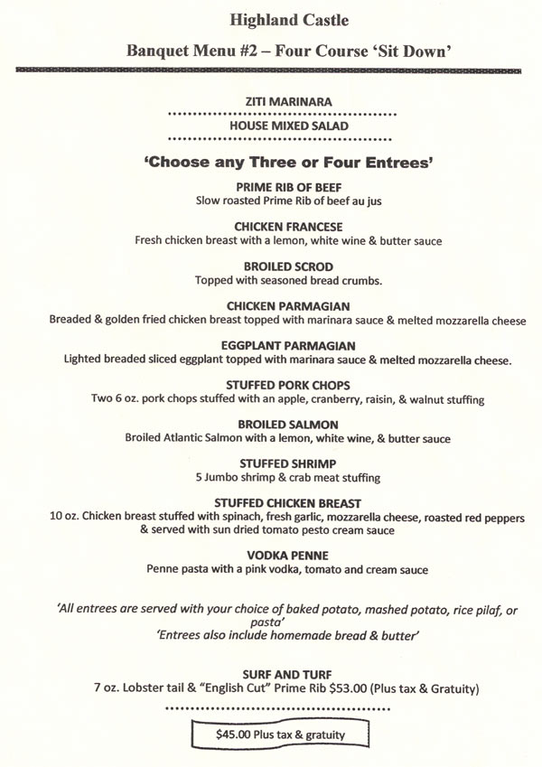 Sweet Basil Wedding Banquet Menu 3