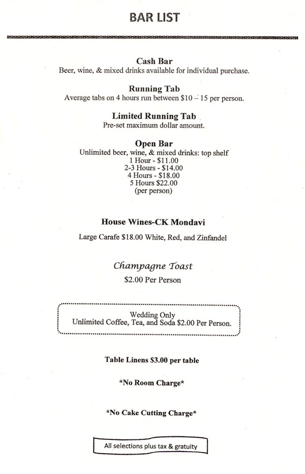 Sweet Basil Wedding Banquet Menu 5