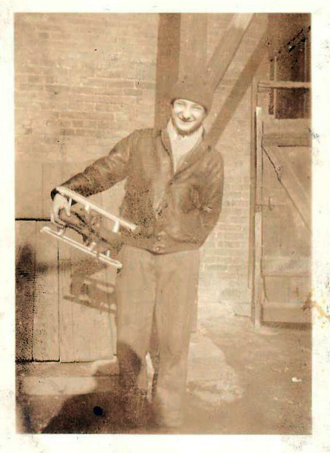 Photo of Edward W. Roman with his ice skates