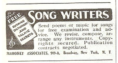 Image of 1921 publishing ad