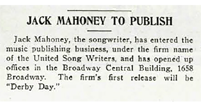 Image of 1921 publishing ad